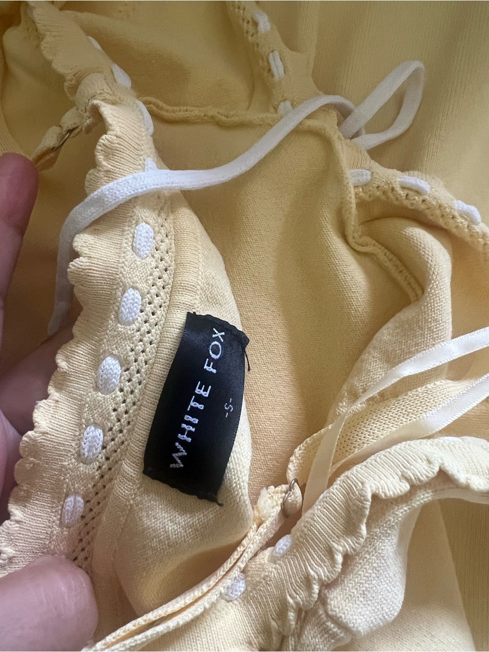 Women's Yellow Lace-Trim dress - Picture 2 of 2